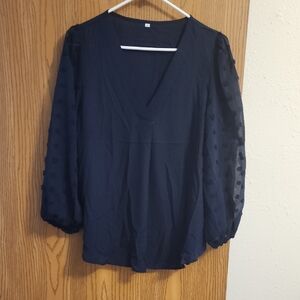 Elegant Navy Blue Women's Top